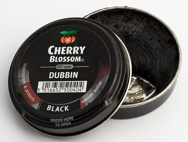 CHERRY BLOSSOM DUBBIN NEUTRAL BLACK 40ML TIN WATERPROOF LEATHER