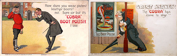 Cobra polish advertising postcards