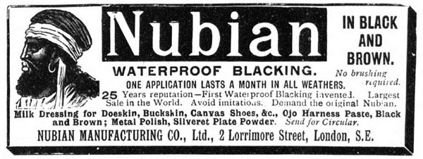 Nubian blacking, The Graphic July 1898